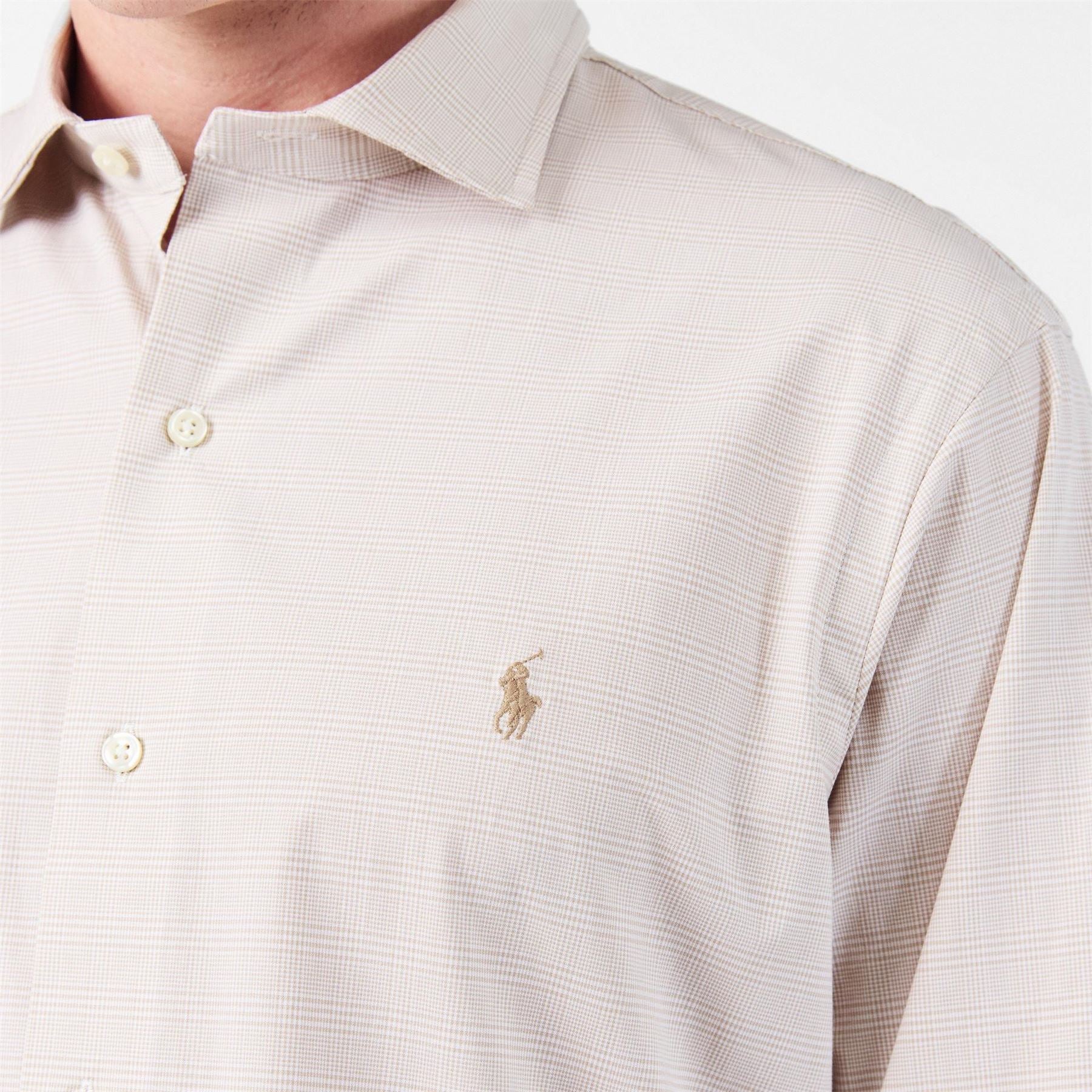 Polo Ralph Lauren Poplin Check Regular Fit Point Collar Cuff Sleeve Shirt