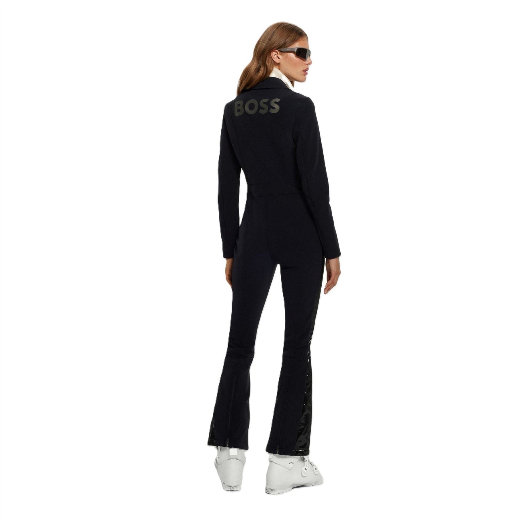Boss Collared Neck Long Sleeve Solid Patterned Skisuit