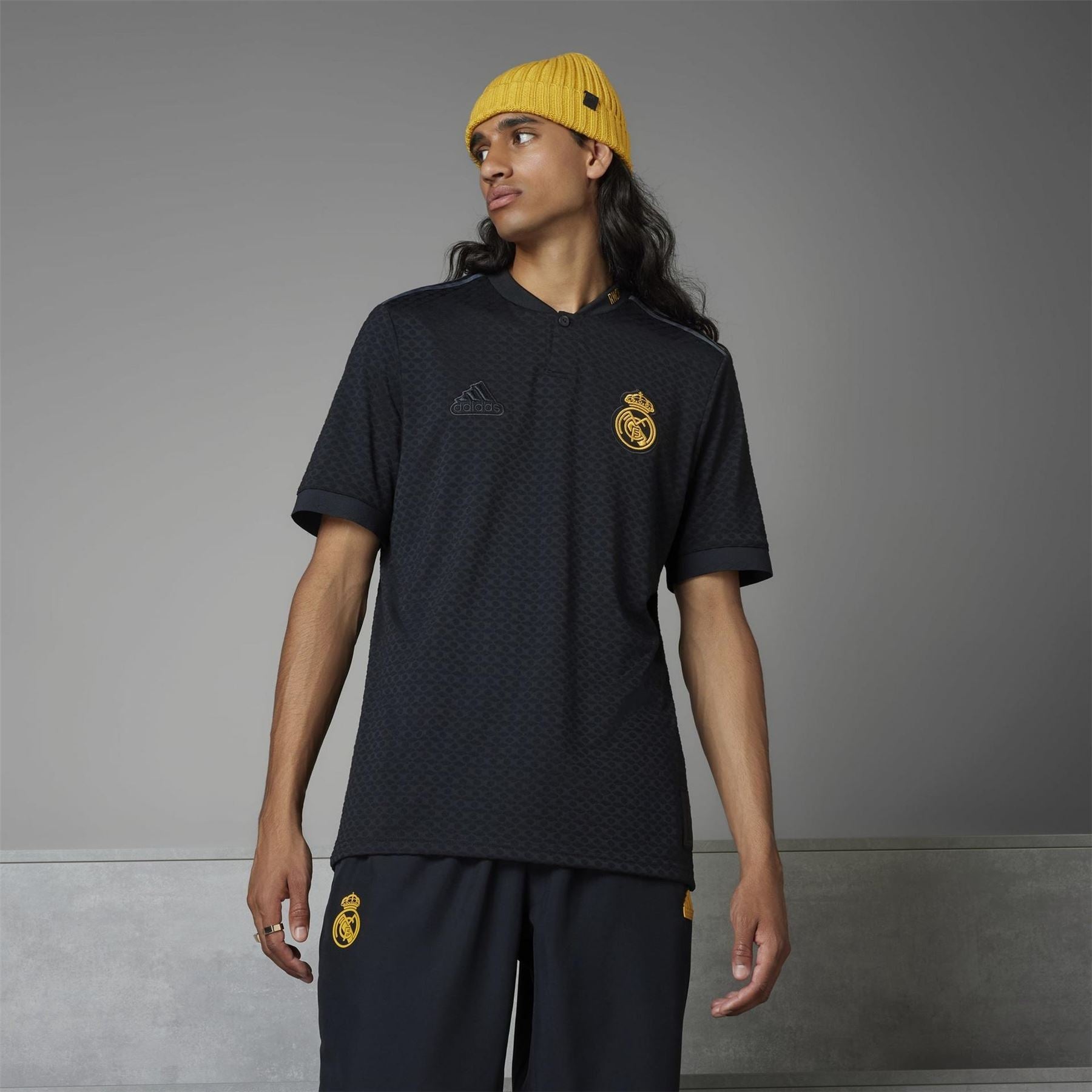 adidas Embroidered Band Collar Short Sleeve Jersey T-Shirt