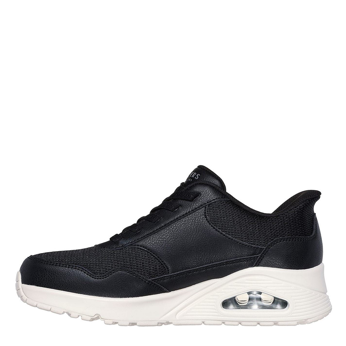 Skechers Womens Duraleather  And  Mesh Slip Ins Fashion Low Top Trainers