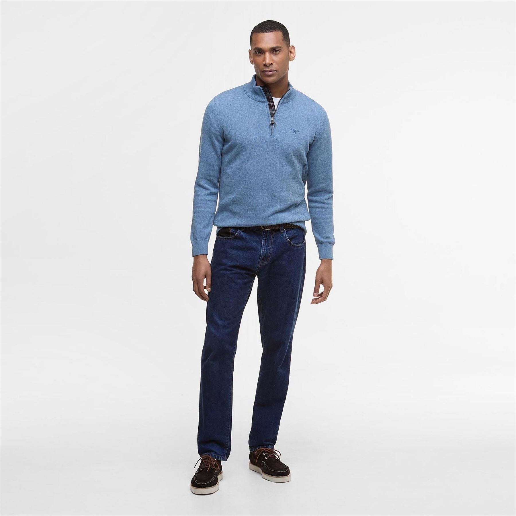 Barbour Half Zip Cotton Knitted Jumper