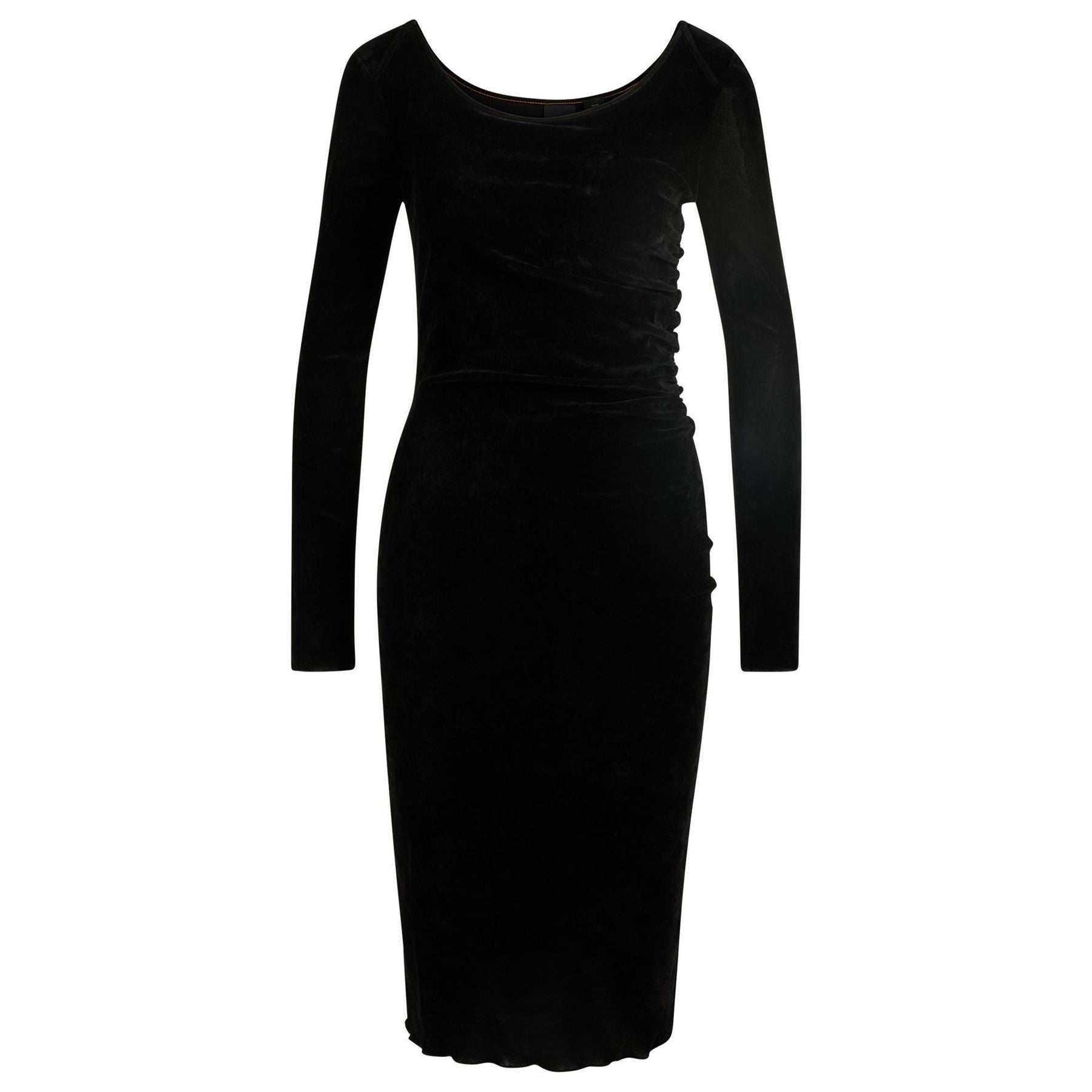 Boss Ebalet Scoop Neck Long Sleeve Midi Dress