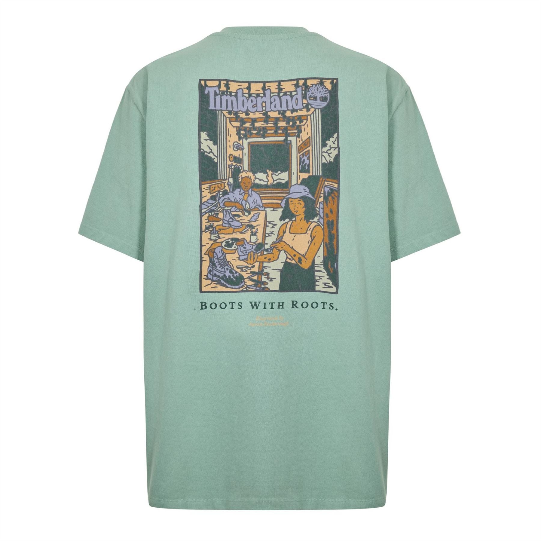 Timberland Back Graphic Crew Neck Short Sleeve Jersey T-Shirt