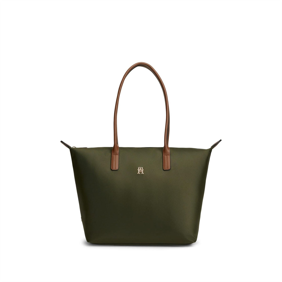 Tommy Hilfiger Popette Trapezoid Shape Tote Bag with Gold Tone Hardware