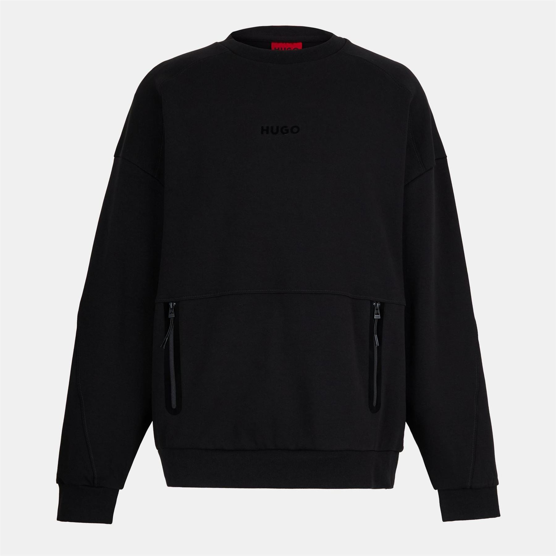 Hugo Zipped Pocket Crew Neck Raglan Sleeve Sweatshirt