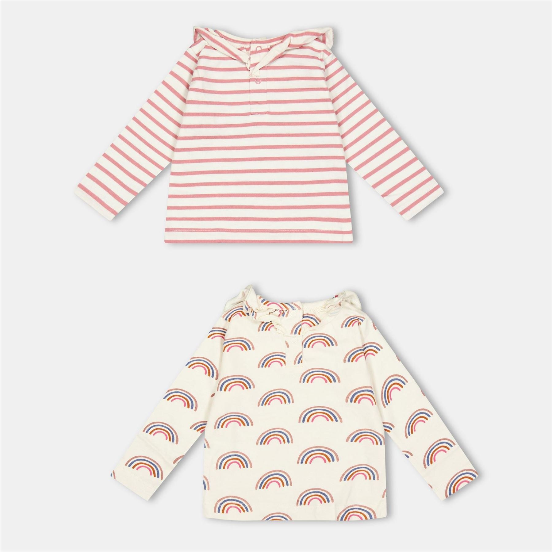 Lilly and Sid Regular Fit Rainbow Stripe T-Shirt