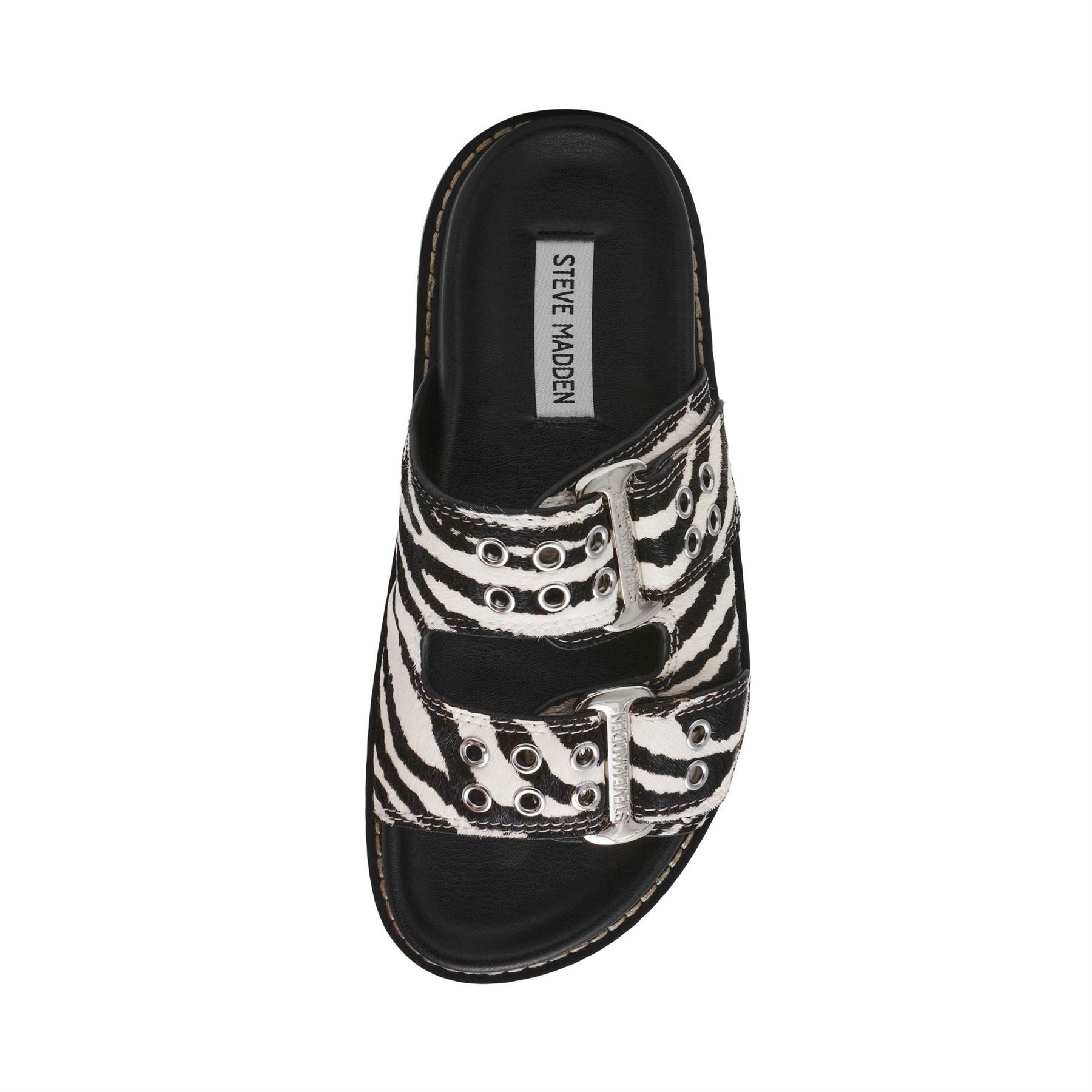 Steve Madden Zebra Patterned Pool Flatform Slides