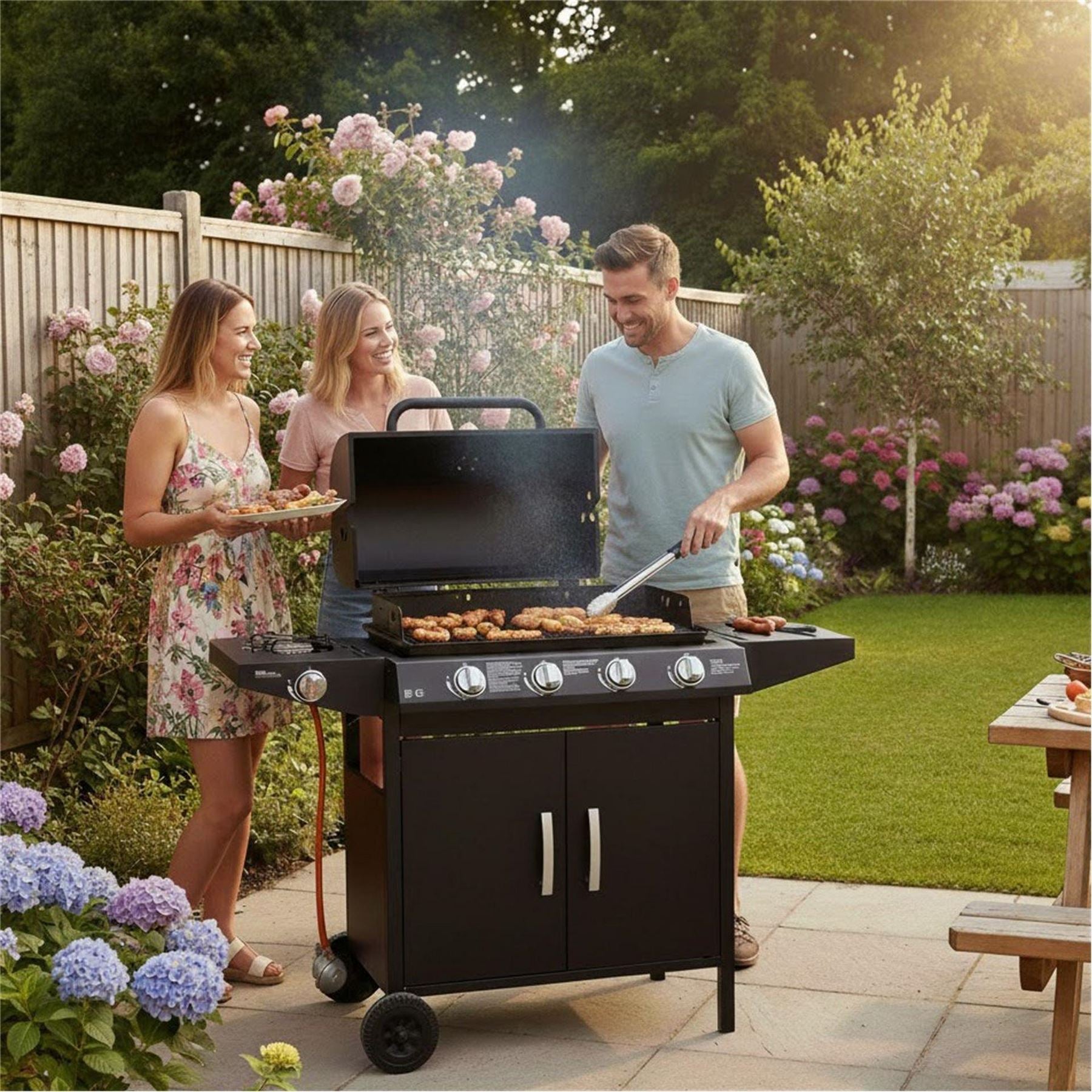 George Foreman Foreman 4 Burner Bbq With Sideplate