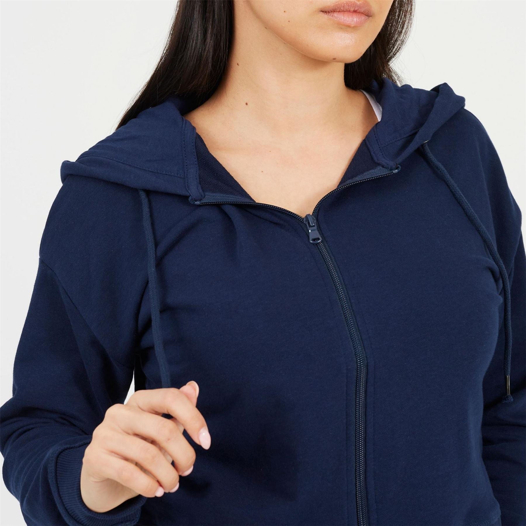 Brave Soul Cropped Zip Through Hoodie With Pockets