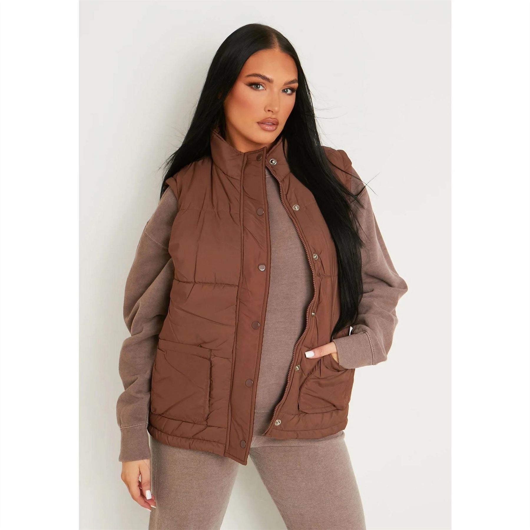 Missy Empire Detail Sleeveless Padded Gilet
