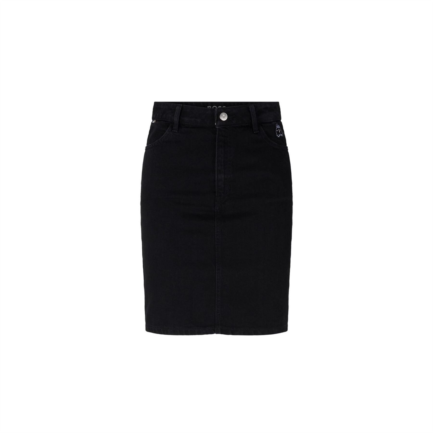 Boss Denim Skirt With London Inspired Patches