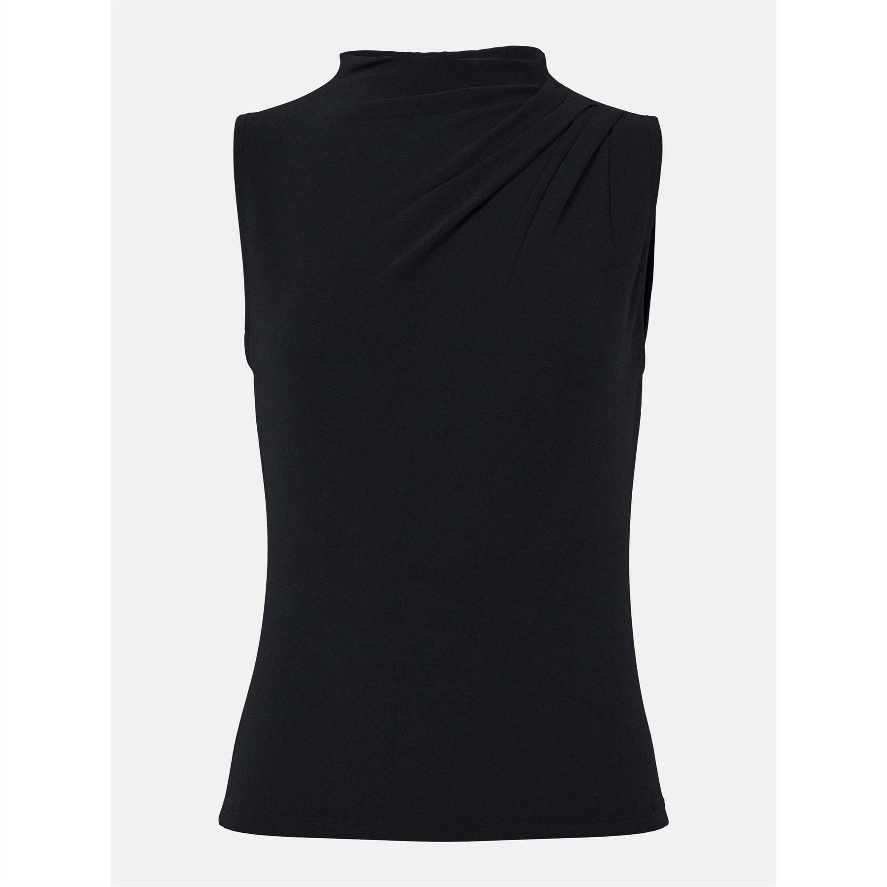 Pieces Cowl Neck High Collar Sleeveless Slim Fit Tank