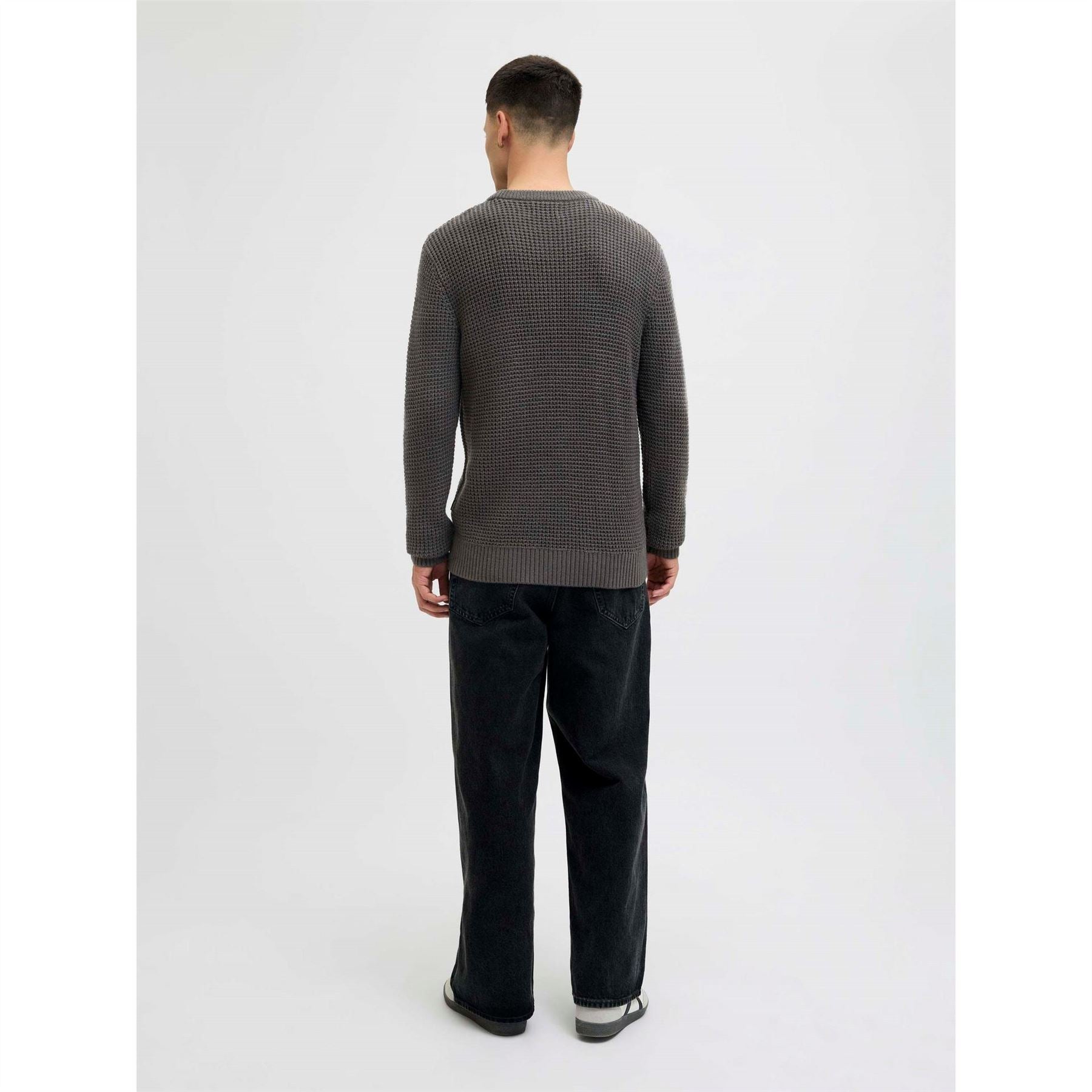Jack and Jones Crew Neck Ribbed Collar Long Sleeve Sweater