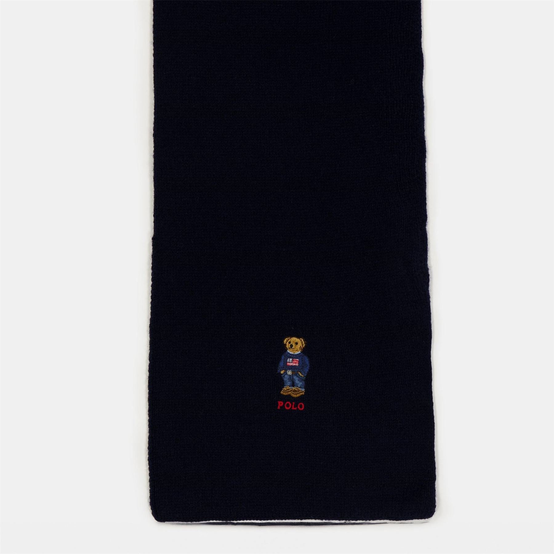 Polo Ralph Lauren Wool Blend Bear Scarf And Beanie Gift Box Winter Set