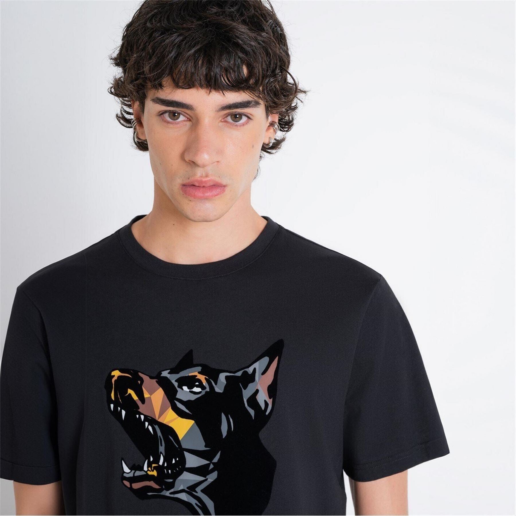 Antony Morato Shirt Regular Fit In Jersey Cotton Fabric With Matt Plastic And Flock Print