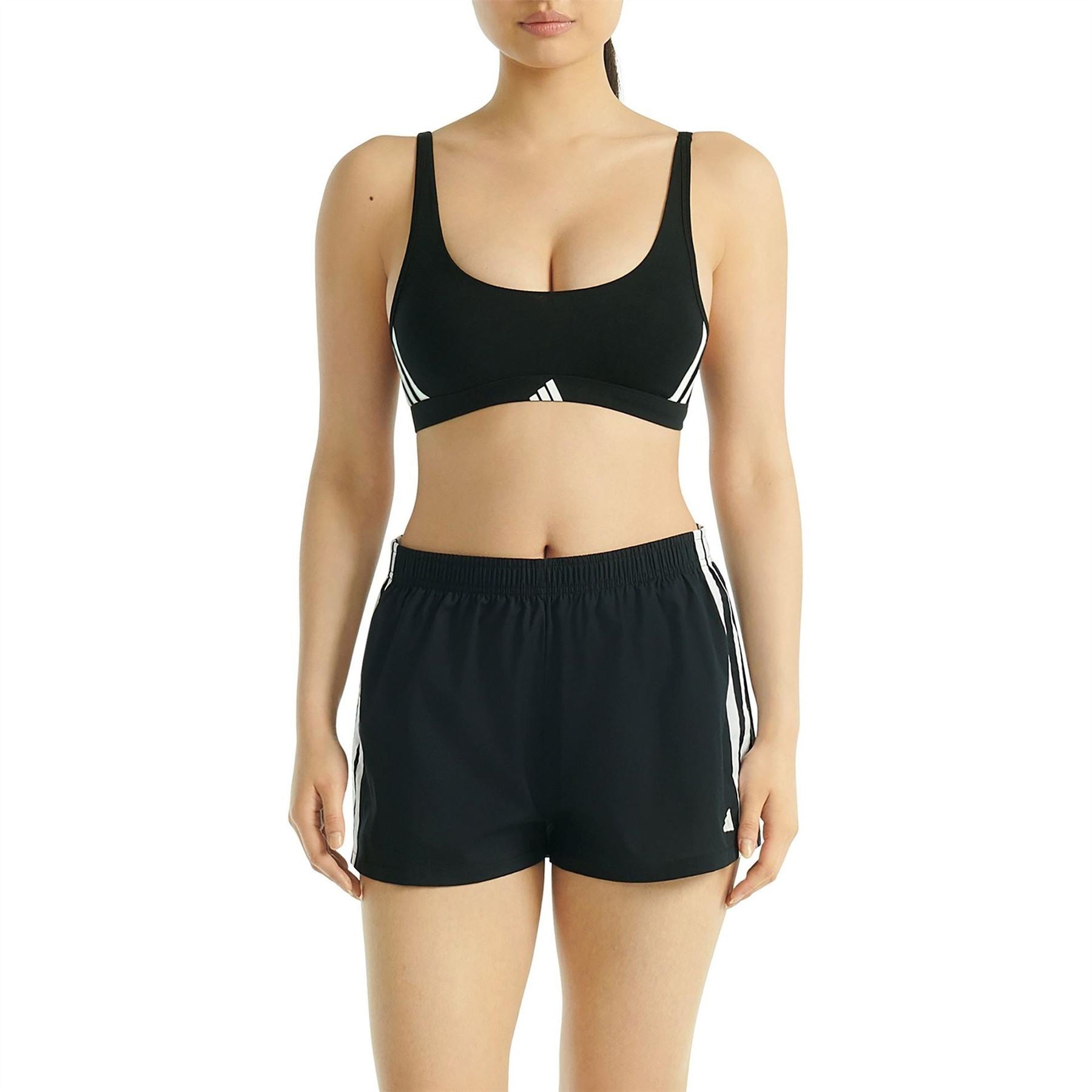 adidas Active Essentials Cotton 3 Stripes Scoop Bralette