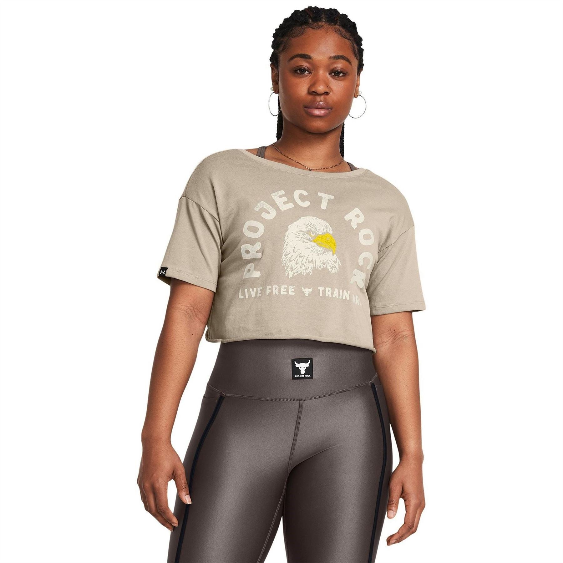 Under Armour Large Genie Graphic Relaxed Fit Cropped Drop Shoulder Scoop Neck T-Shirt