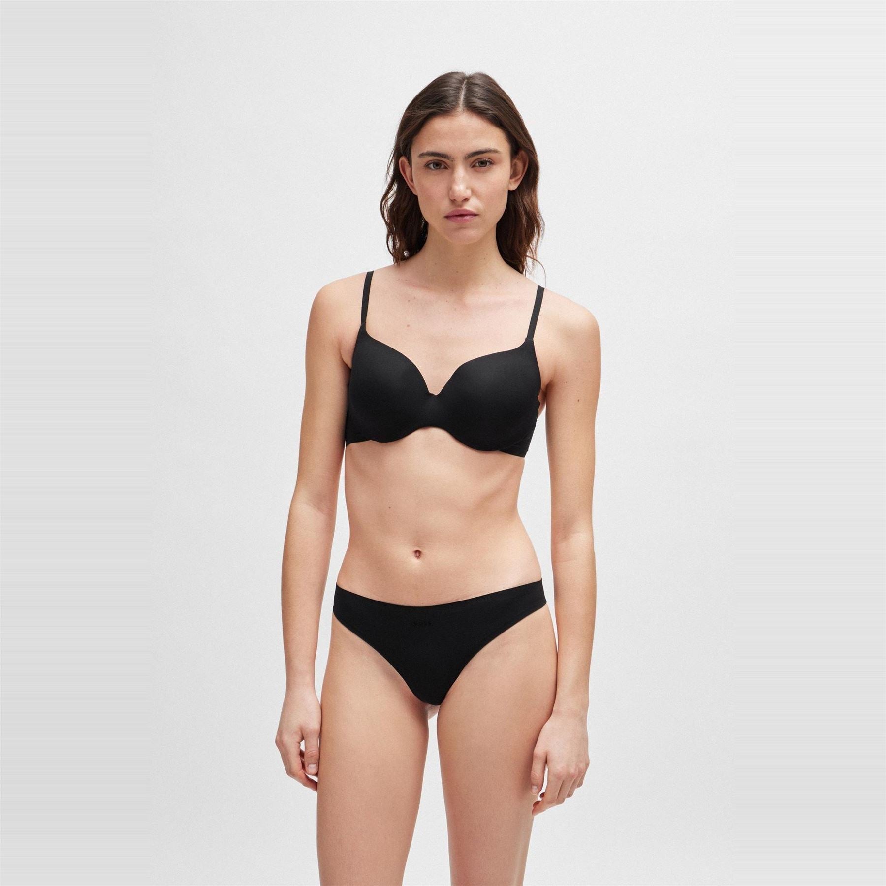 Boss V-Neck Sports Bra with Spaghetti Straps
