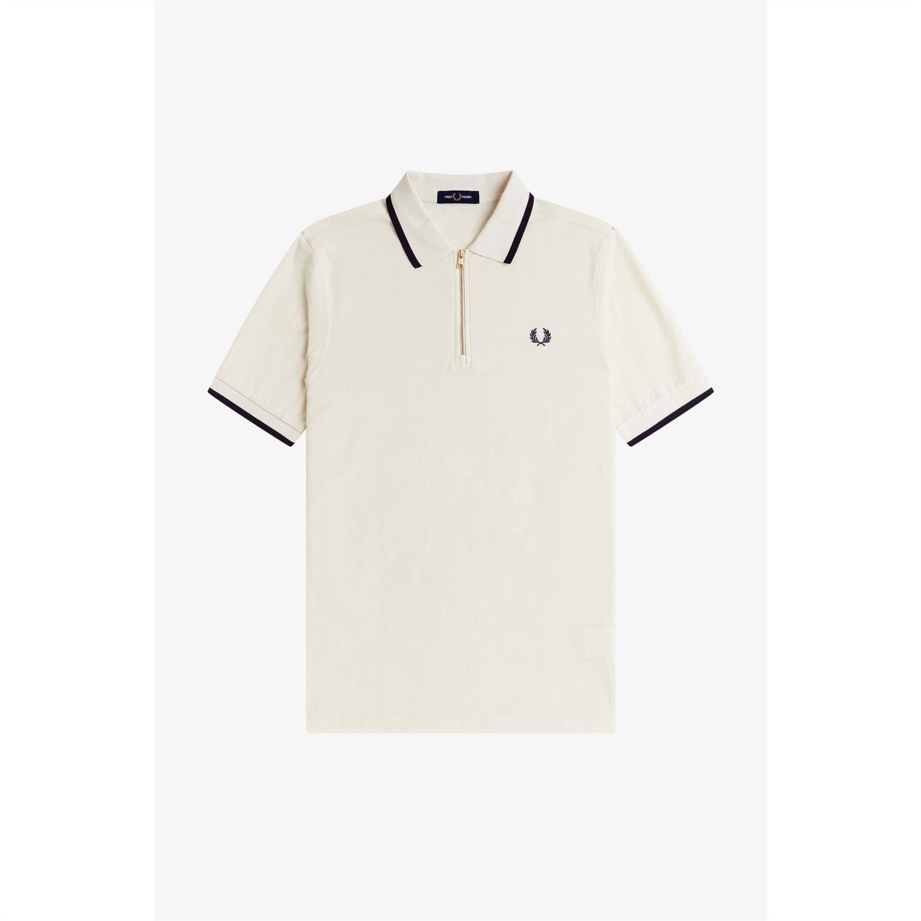 Fred Perry Crepe Zipped Short Sleeve Polo Shirt