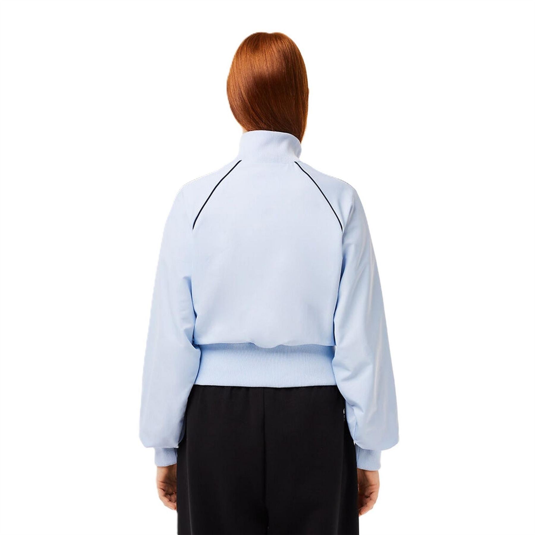 Lacoste Cropped Diamond Taffeta Long Sleeve Rain Anorak
