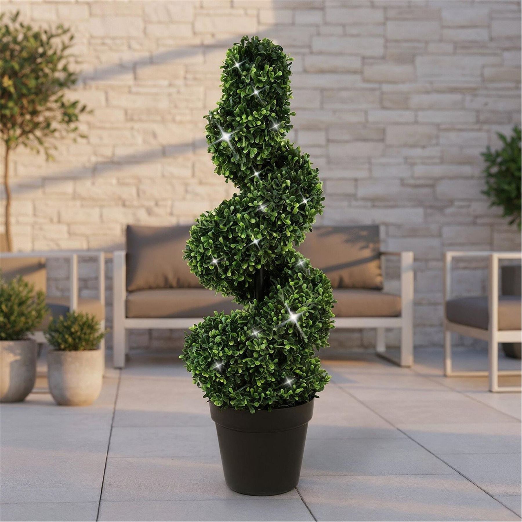 Streetwize Of Artificial Topiary Trees   Solar Powered Twist Style