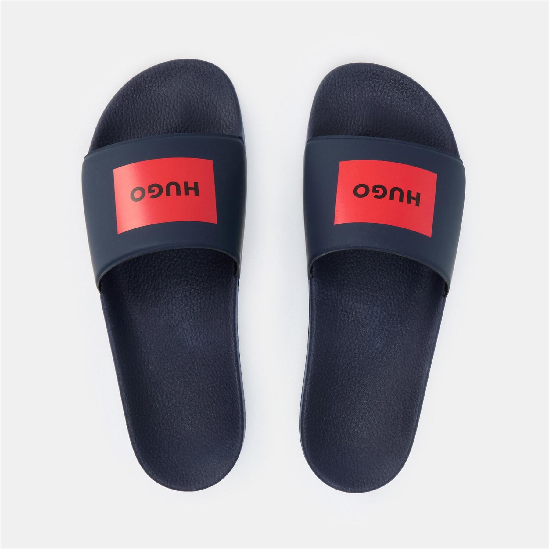Hugo Logo Print Open Toe Slides