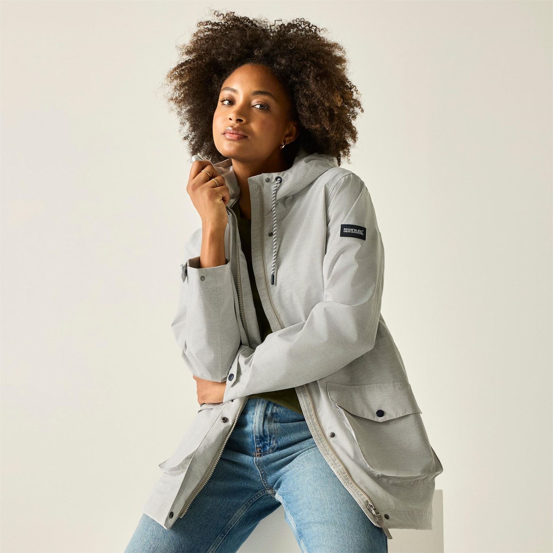 Regatta Norana Solid Patterned Snap Button Storm Flap Parka Coat