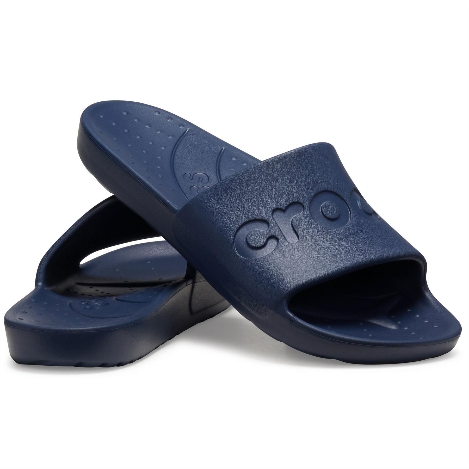 Crocs Logo Print Open Toe Flat Heel Slides