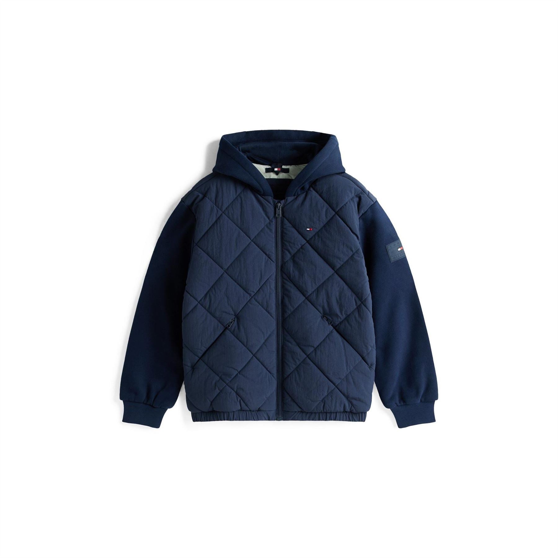Tommy Hilfiger Hooded Neck Quilted Puffer Jacket with Ribbed Cuff