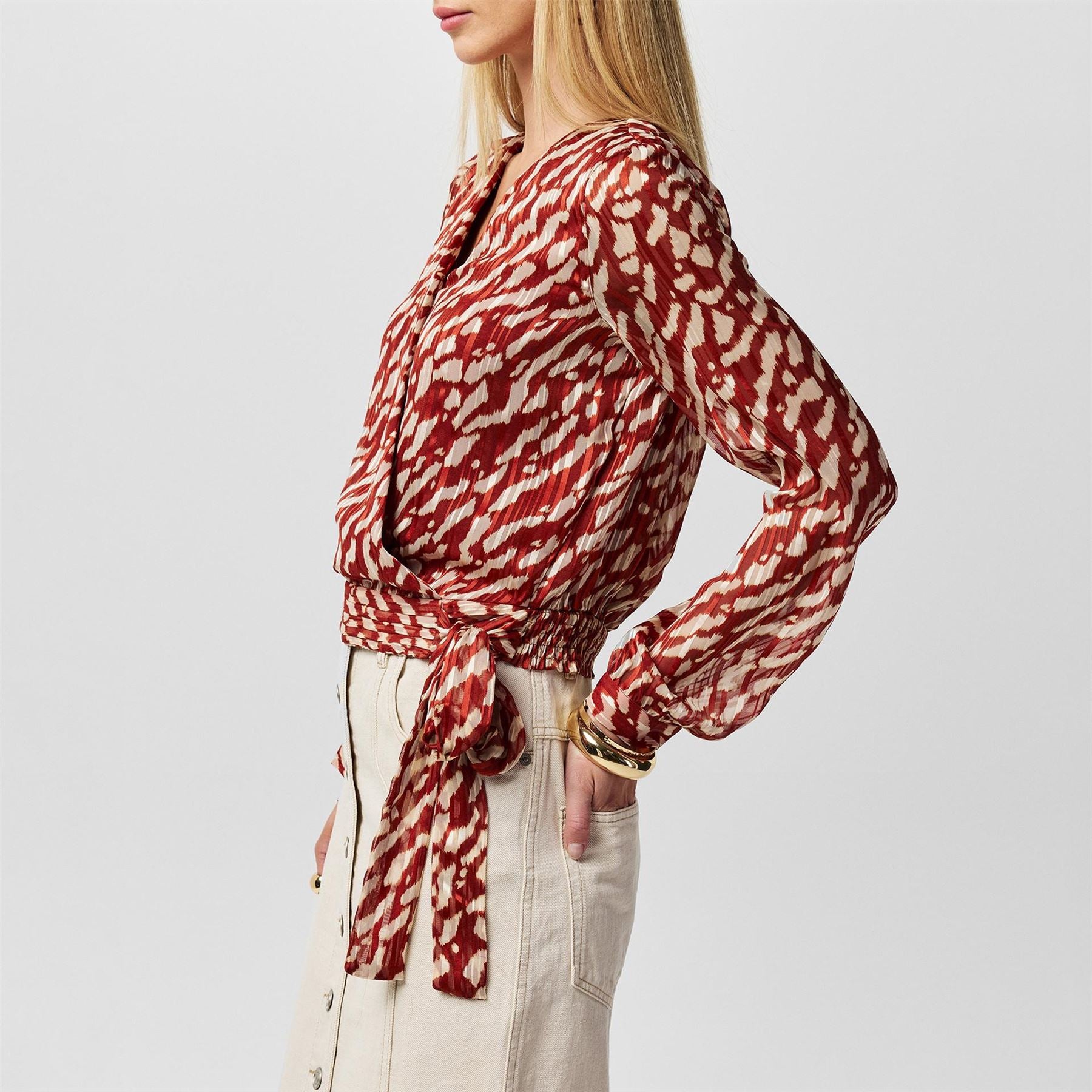 Vero Moda Rie Wrap Long Sleeve Blouse