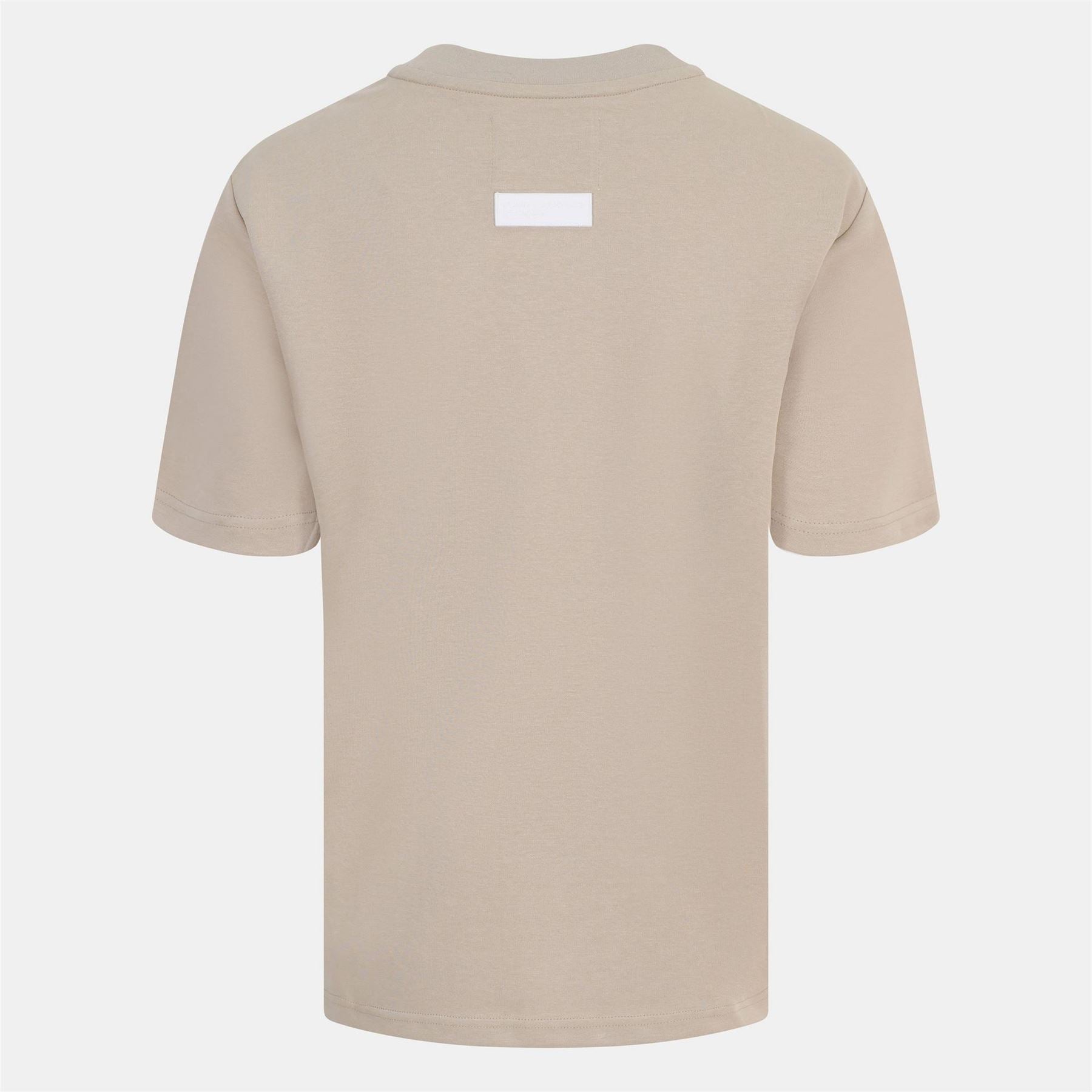Blank Essentials Lettering Crew Neck Ribbed Collar Short Sleeve Boyfriend T-Shirt