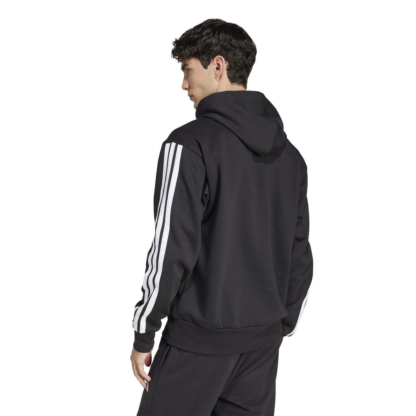 adidas Mens Fleece 3 Stripes Hoodie