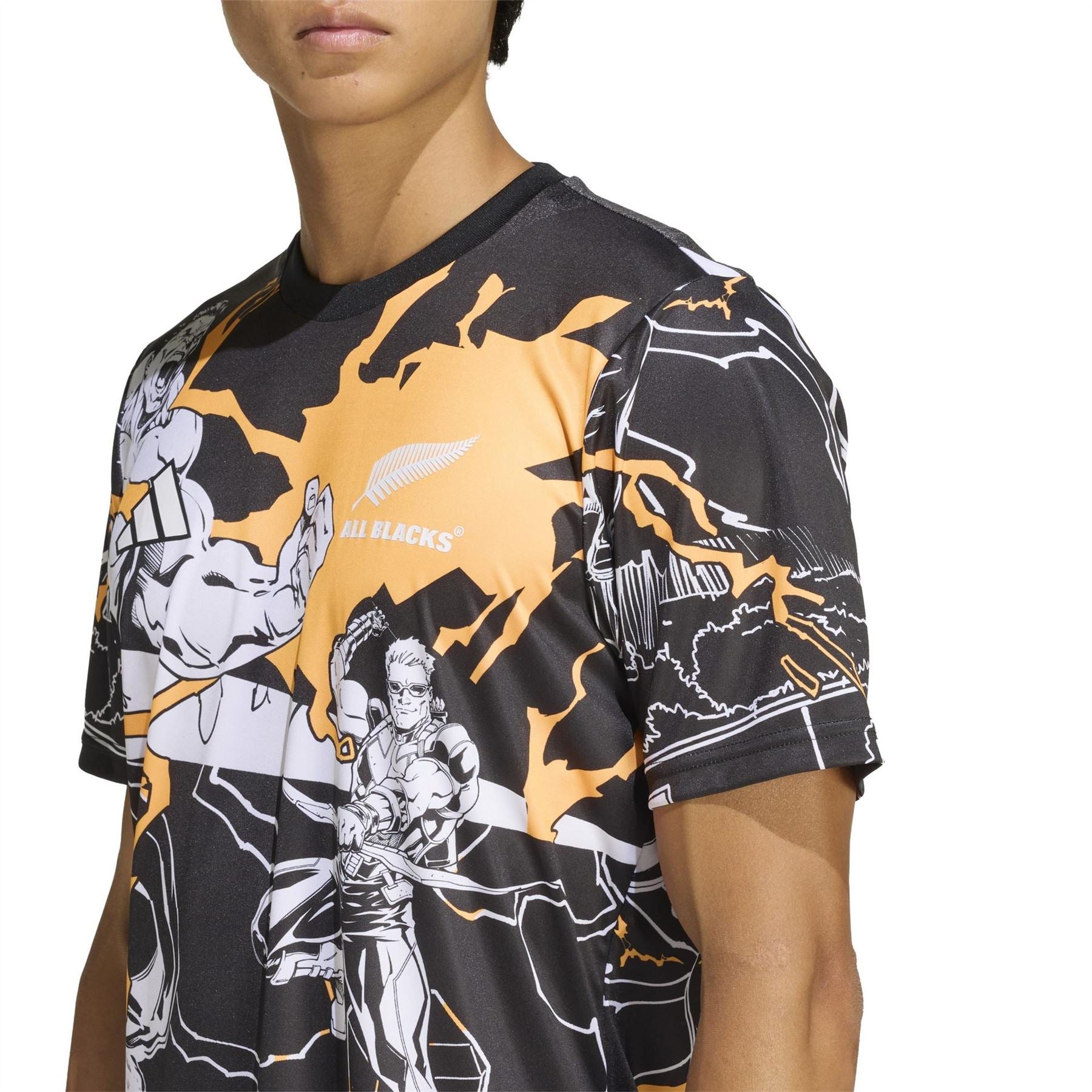 adidas All Black Marvel Captians Shirt 2025 Adults