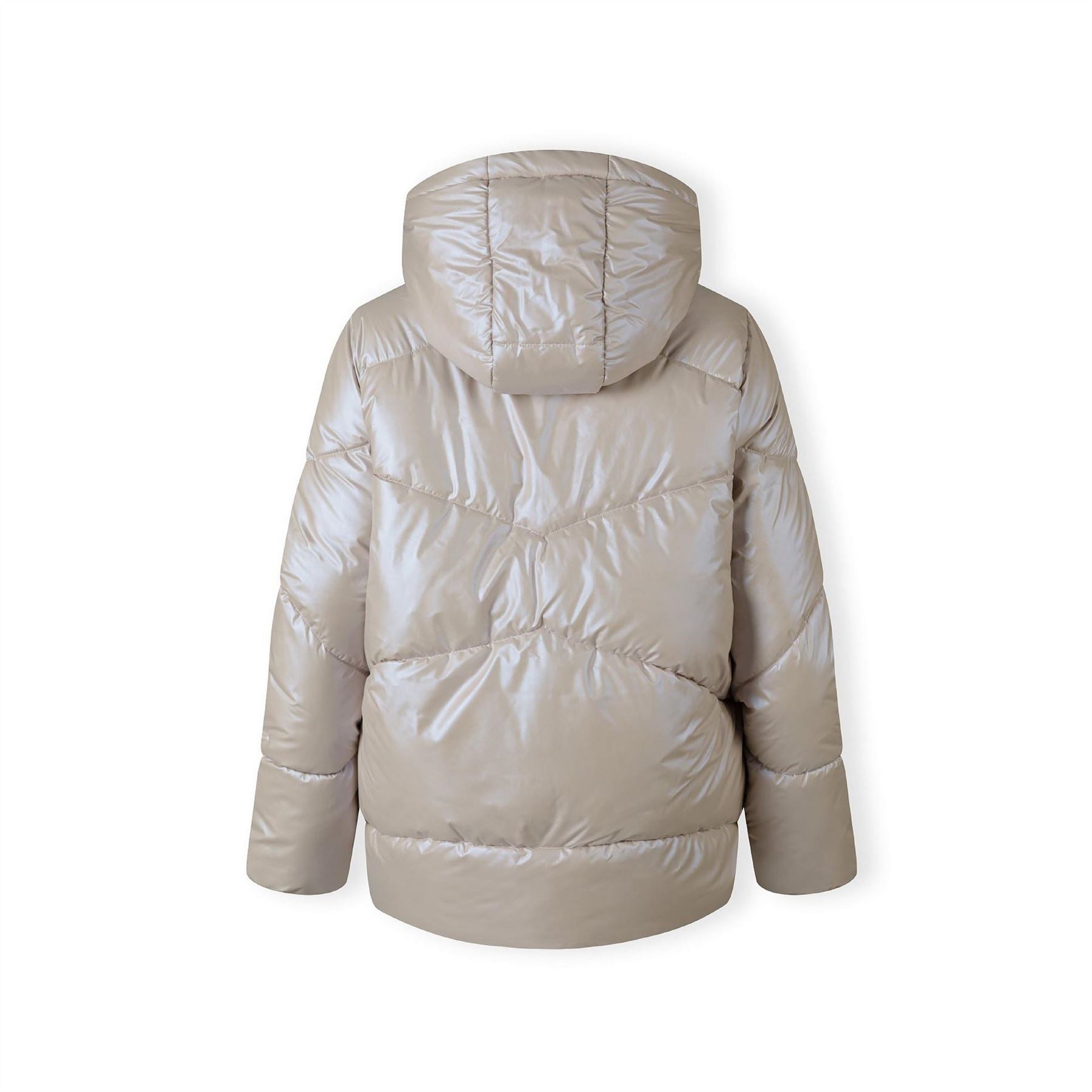 Minoti Women Quilted Short Jacket With Hood Zip Pockets Grey