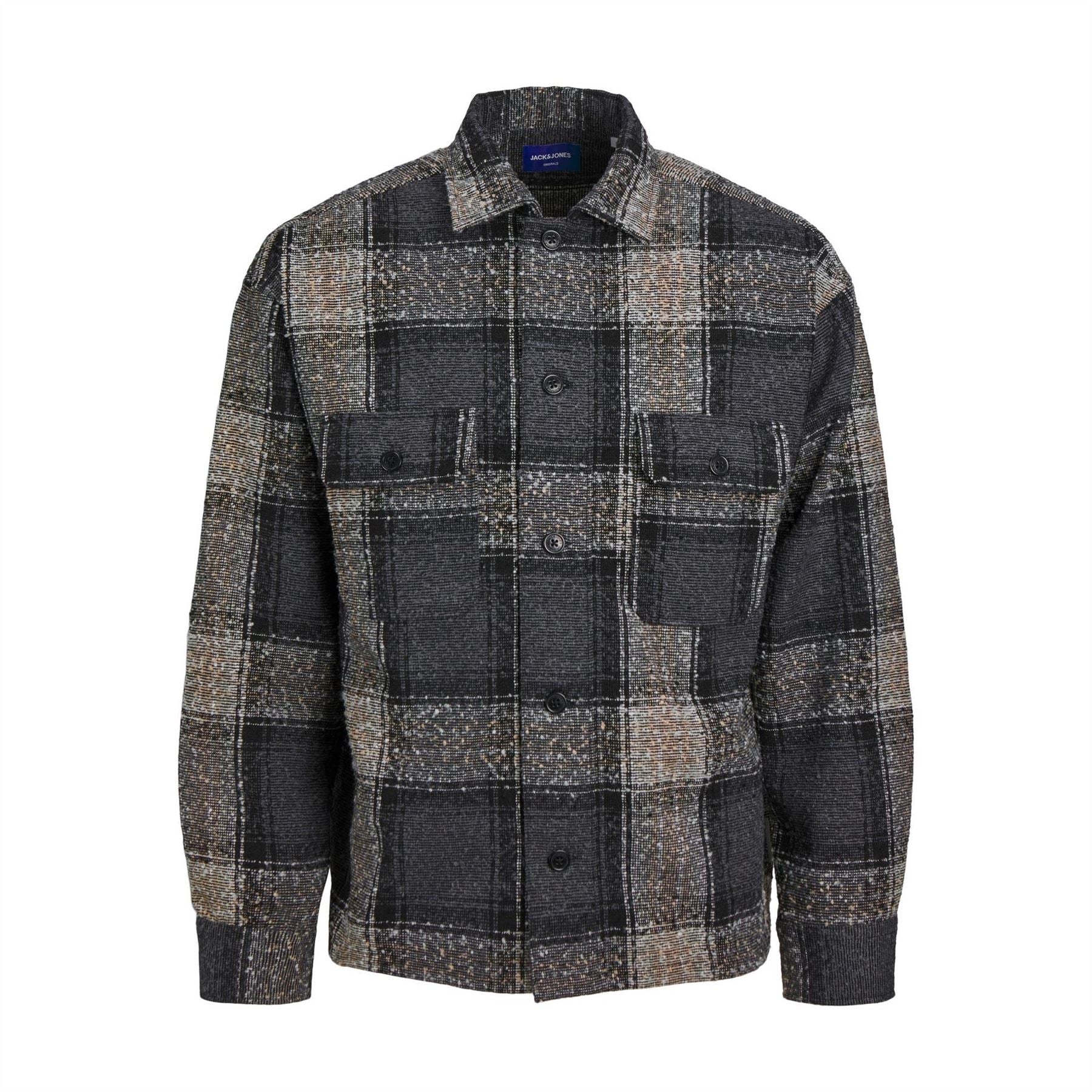 Jack and Jones Boucle Regular Fit Long Sleeve Cuff Sleeve Front Pocket Shirt