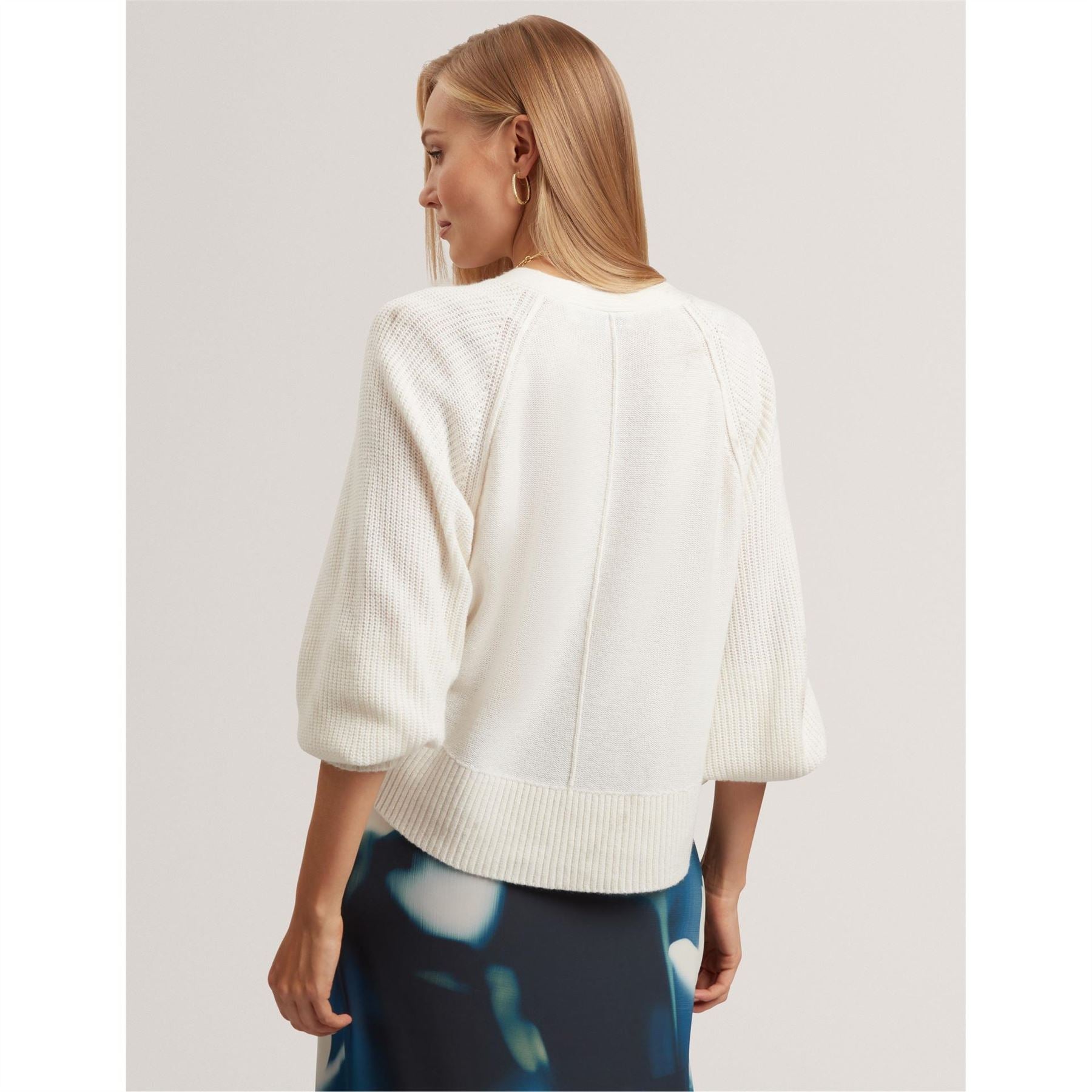 Ted Baker Crew Neck Three-Quarter Balloon Sleeve Sweater