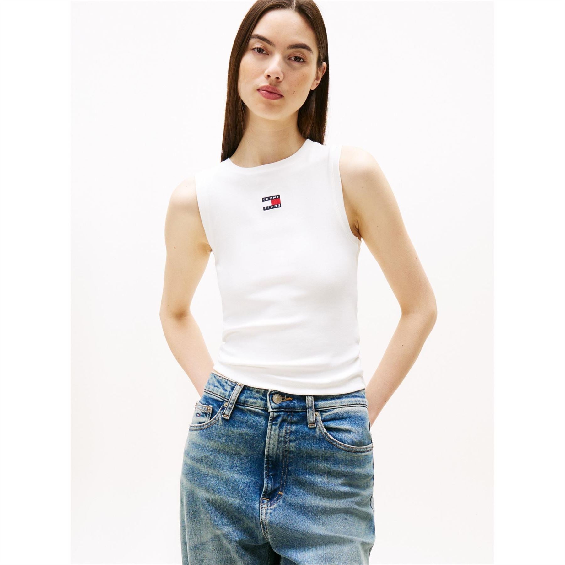 Tommy Jeans Badge Slim Fit Cropped Tank
