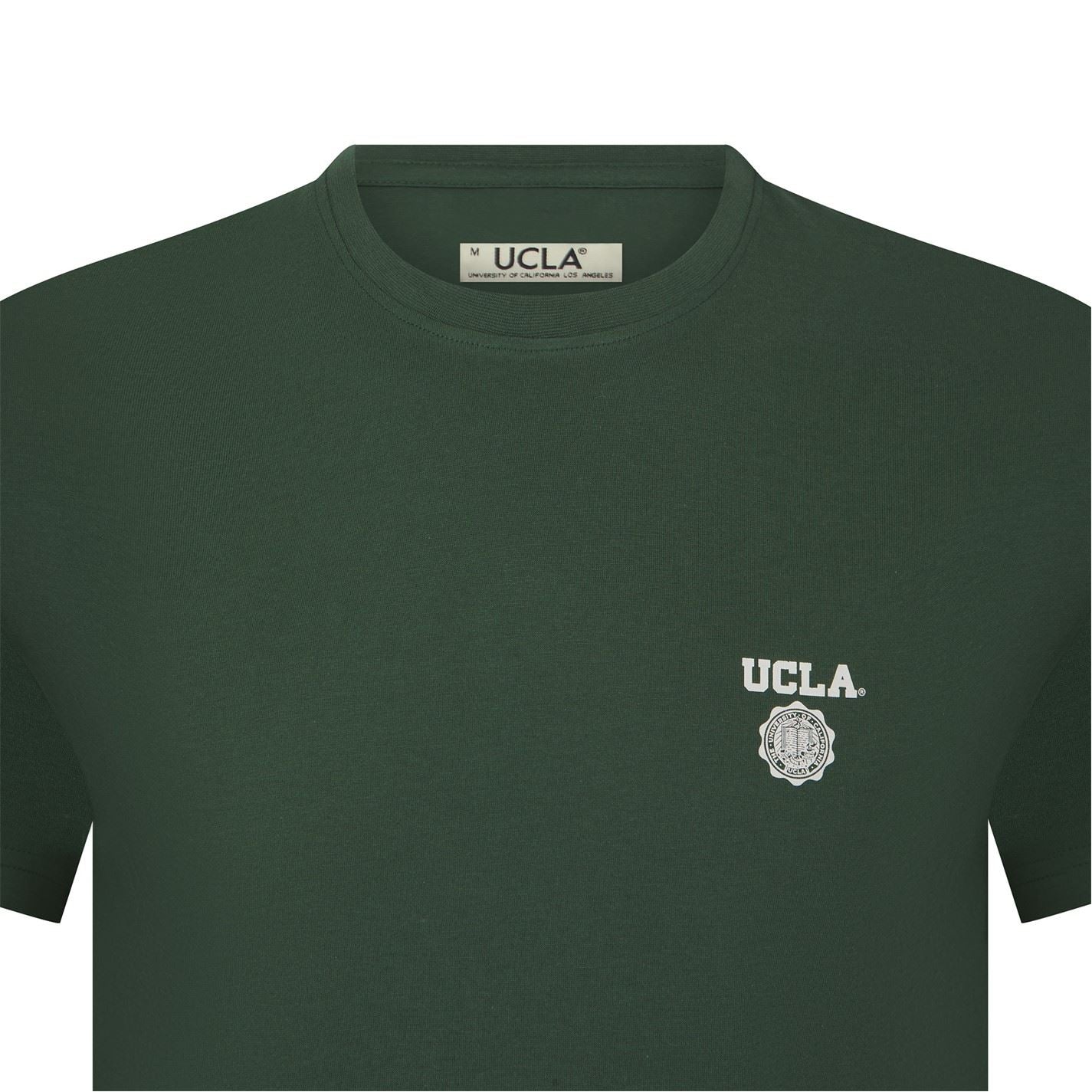 UCLA Logo Print Embroidered Regular Fit Short Sleeve Crew Neck T-Shirt
