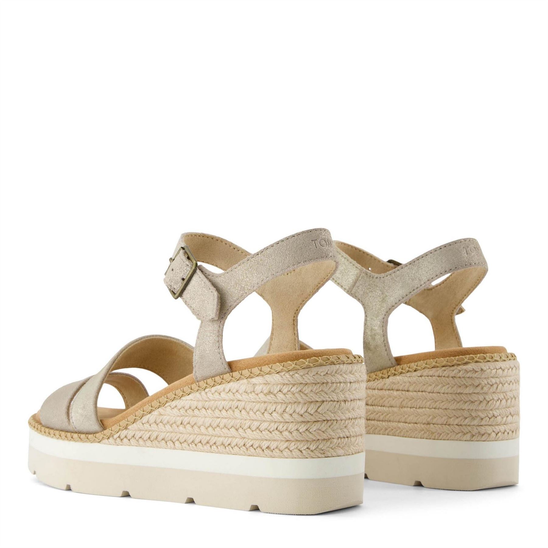Toms Darya Low Heel Wedge Open Toe Slide Sandals