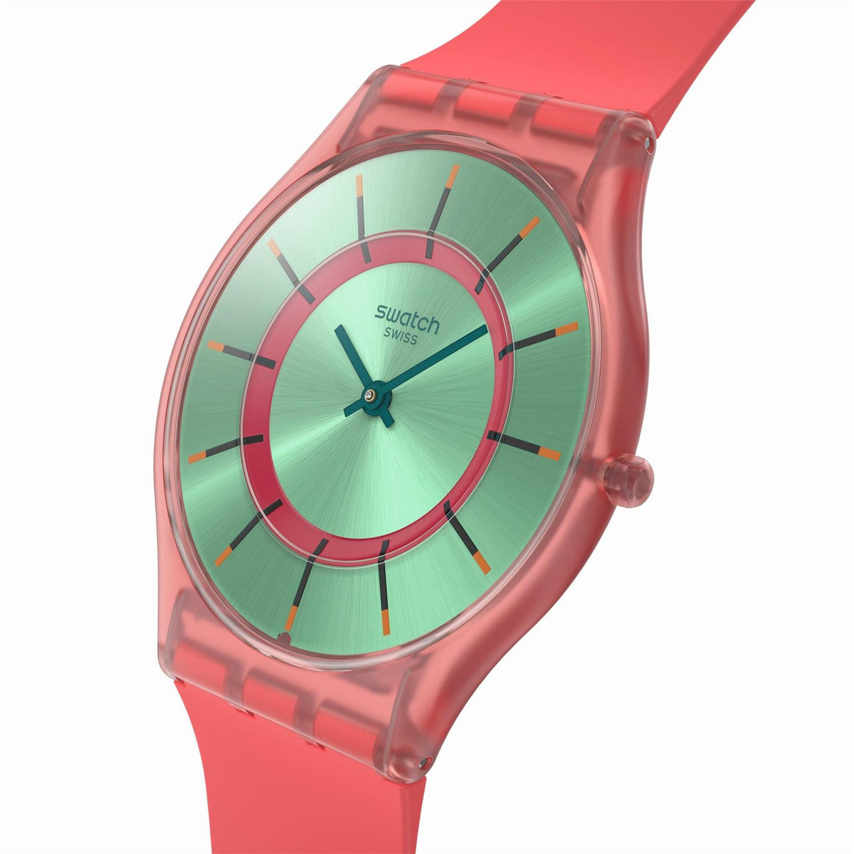 Swatch Adults Minty Dream Analogue Quartz Watch
