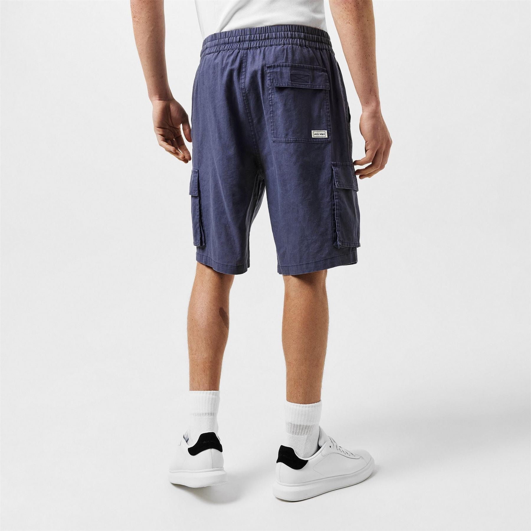 Jack Wills Linen Cargo Shorts with Elasticated Waistband