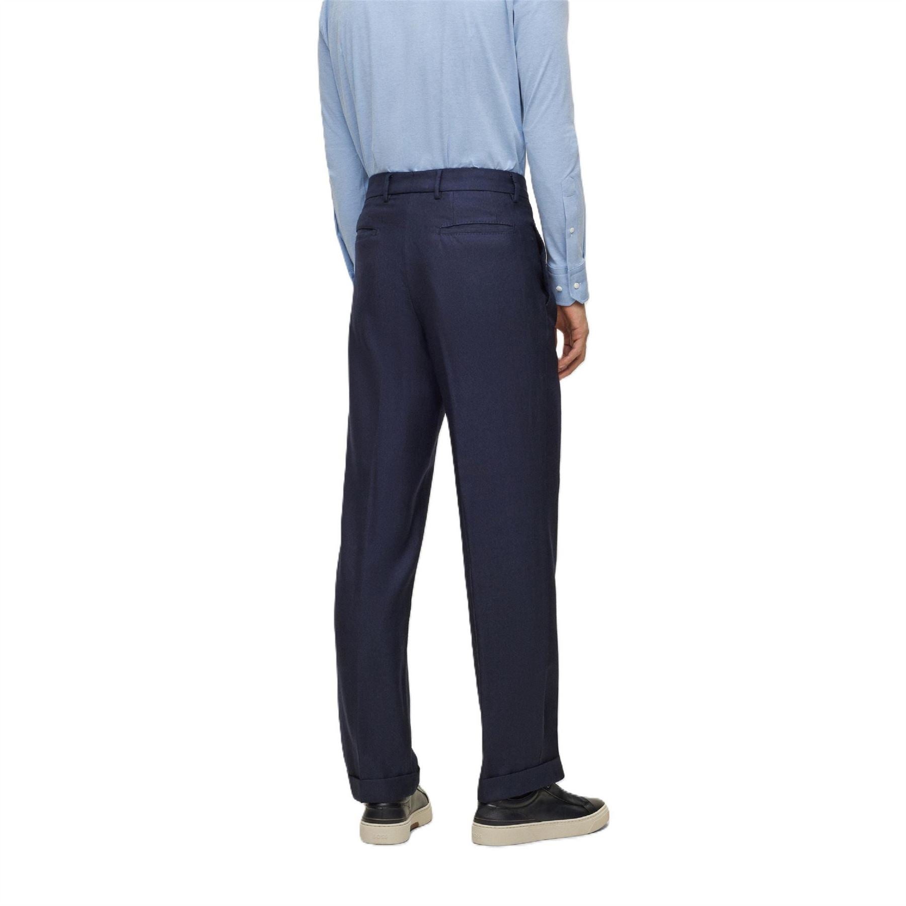 Boss Tailored Fit Pleated Trousers