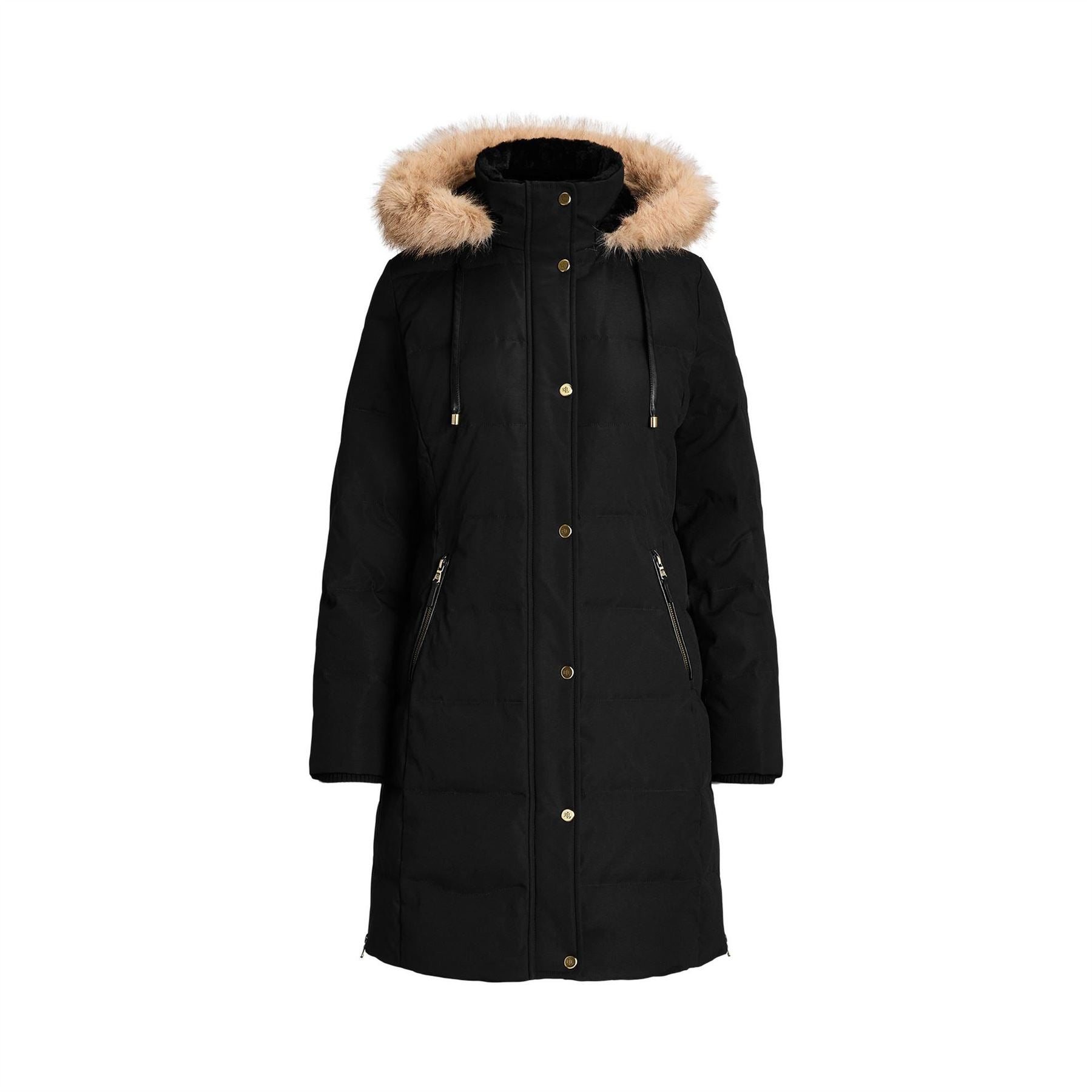 Lauren by Ralph Lauren Fur Hoody Coat Ld64