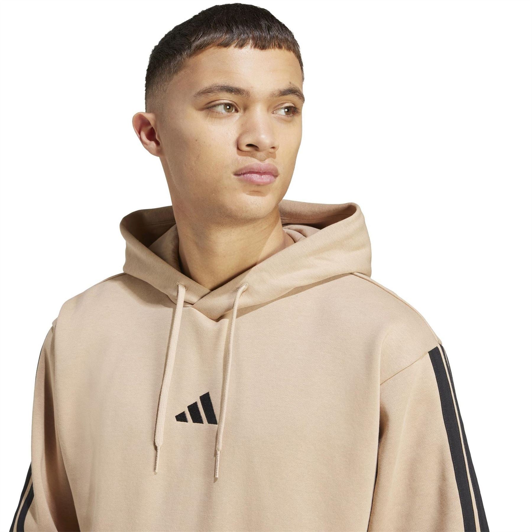 adidas Mens Fleece 3 Stripes Hoodie