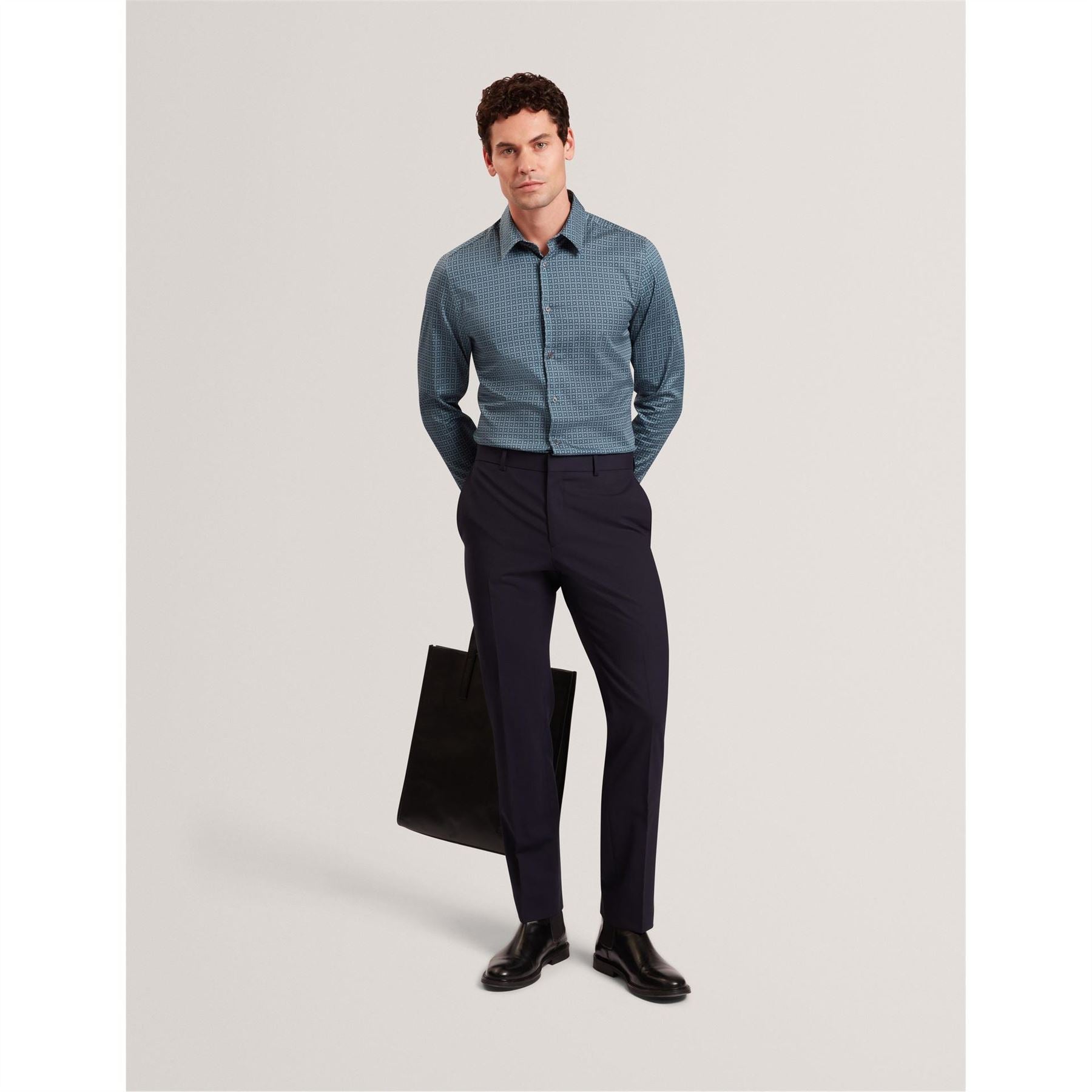 Ted Baker Long Sleeve Geometric Patterned Shirt