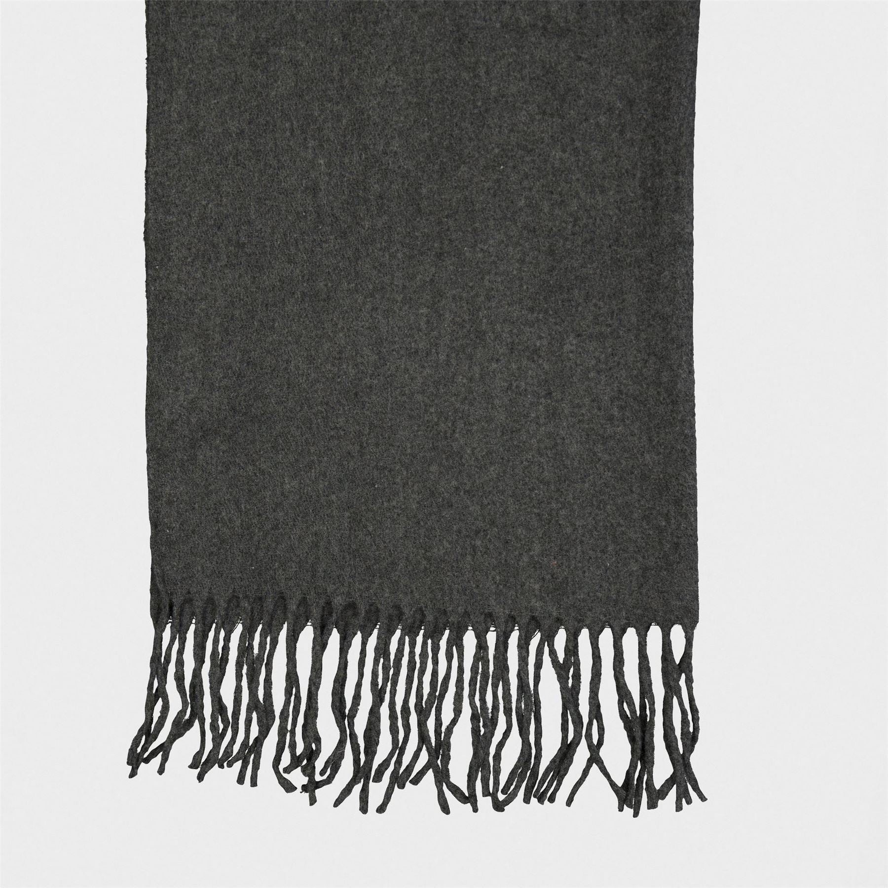 Pieces Solid Oblong Scarf with Fringe
