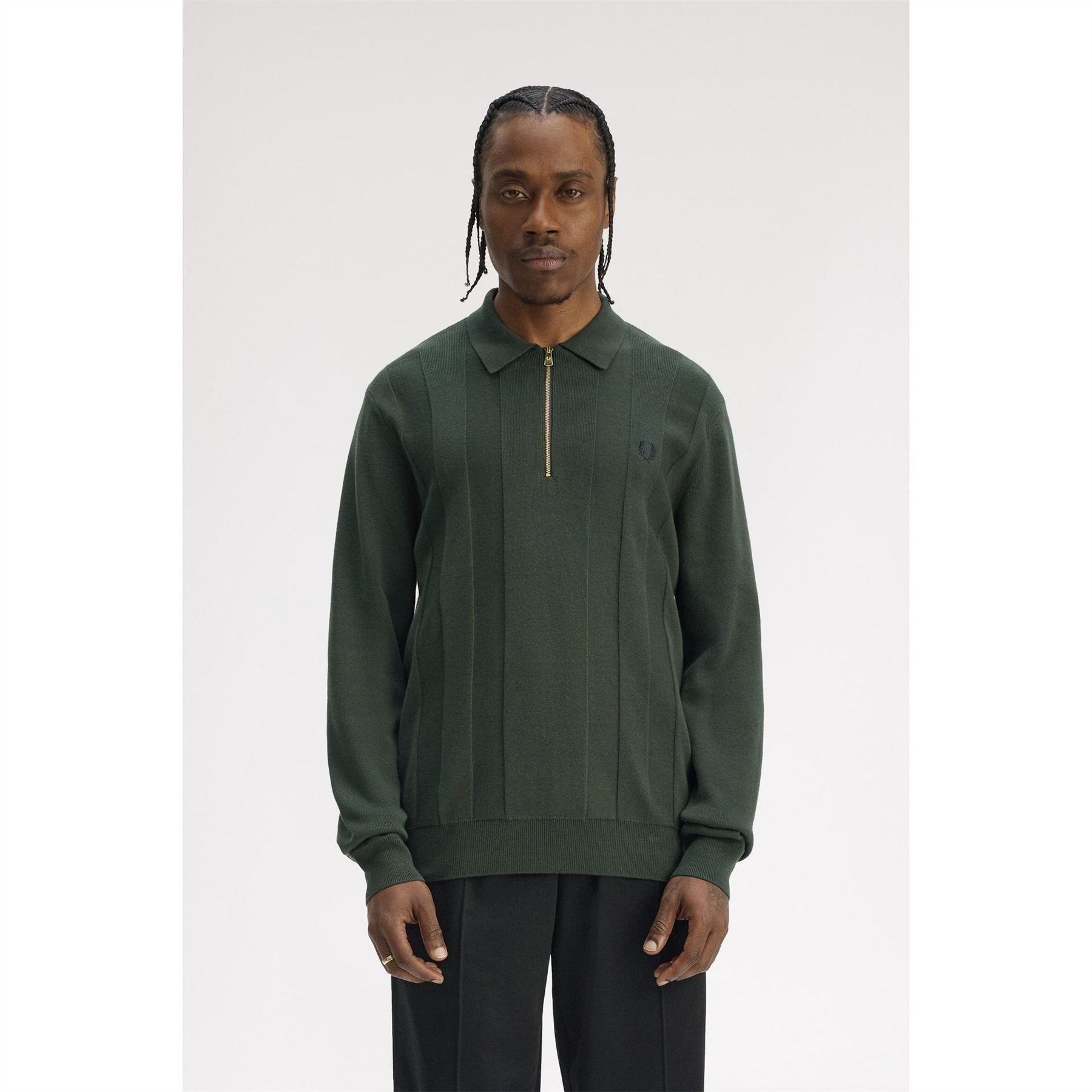 Fred Perry Lsknit Zipped Crew Neck Jumper