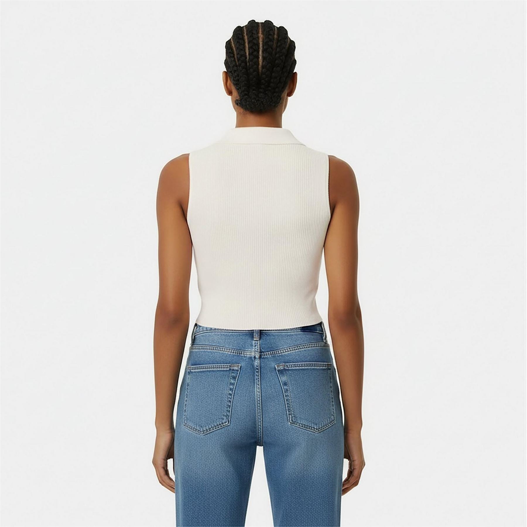 Jack Wills Knitted Polo Crop Top