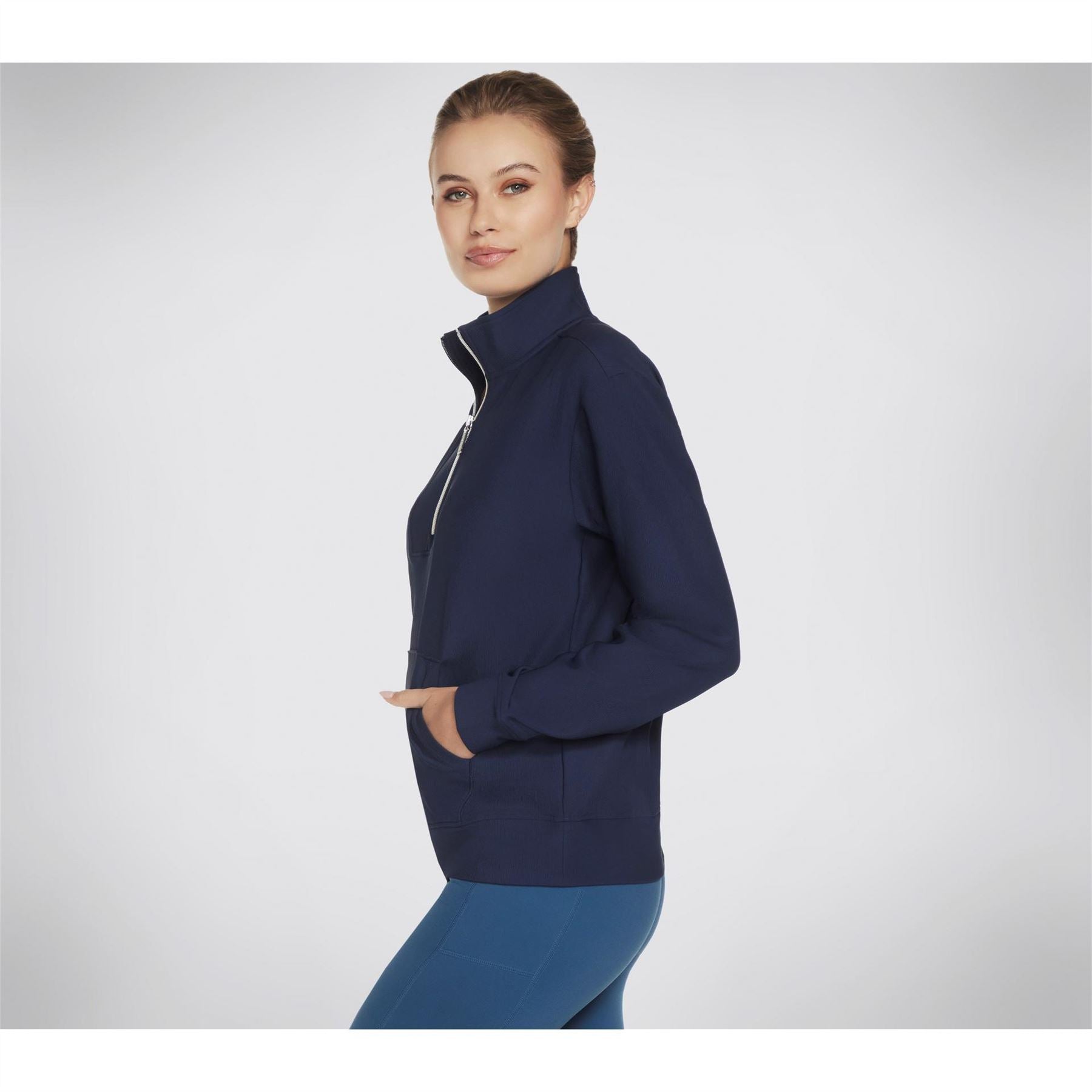 Skechers Womens Goluxe Rib 1 4 Zip Fleece