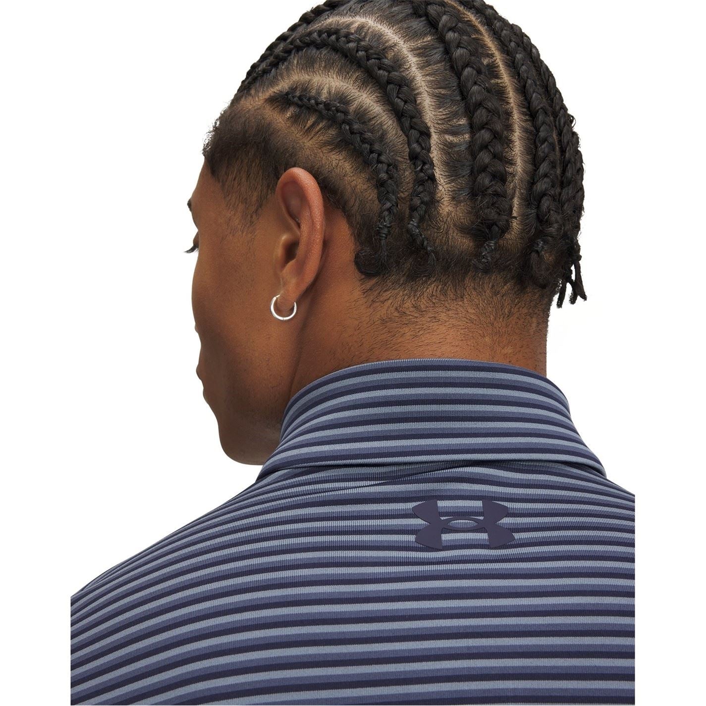 Under Armour Striped Collared Neck Short Sleeve Polo Shirt